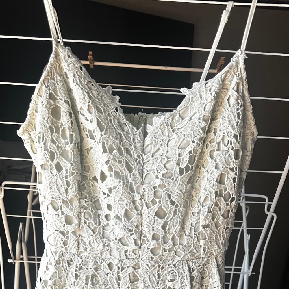 ASTR Lace Overlay midi dress